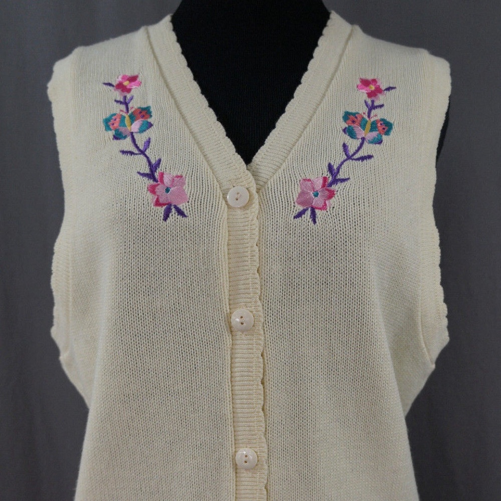 90's S.G. Sport Collections Knit Vest Floral